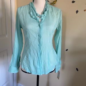 Beautiful light cotton pale turquoise Michael Kors top